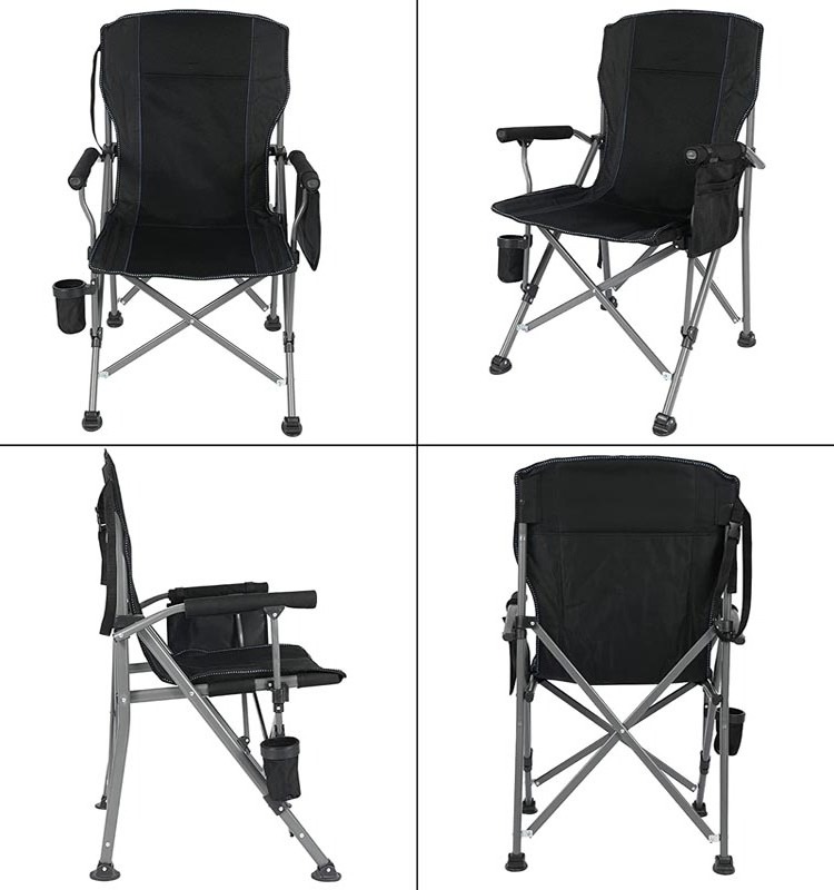 Heavy Duty Sturdy Steel Frame Portable Outdoor Sport High Back Hard Arms Oversized Folding Camping Chairs