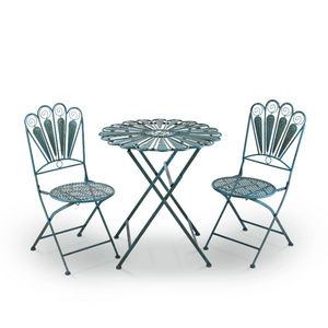 3 Piece Outdoor Feather Metal Bistro Patio Balcony Furniture Sets