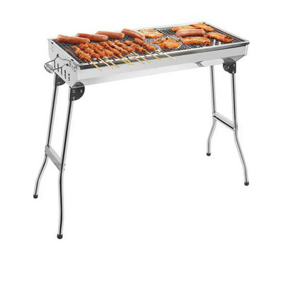 Outdoor Stainless Steel Smoker Cooking Travel Party Camping Picnics BBQ Beach Folding Home Portable Barbecue Charcoal BBQ Grill