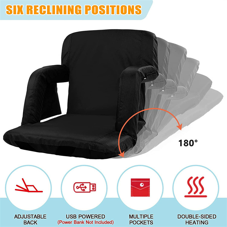 Folding Outdoor Sport Events Back Support Reclining Positions Armrests Gymnasium Stadium Heated Seats