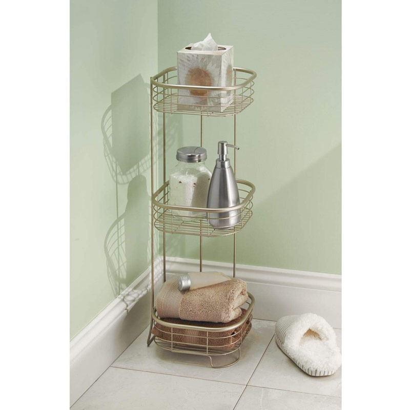 Indoor Bathroom Toilet Shampoo Conditioner Soap Bath Shelf Baskets Metal Wire Corner Standing Shower Caddy