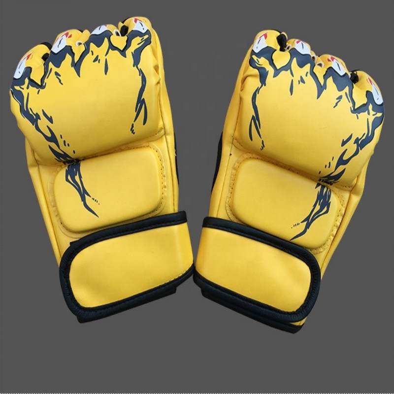 New Adult Sanda Fight Half Finger High Quality PU Taekwondo Points Finger Boxing Gloves