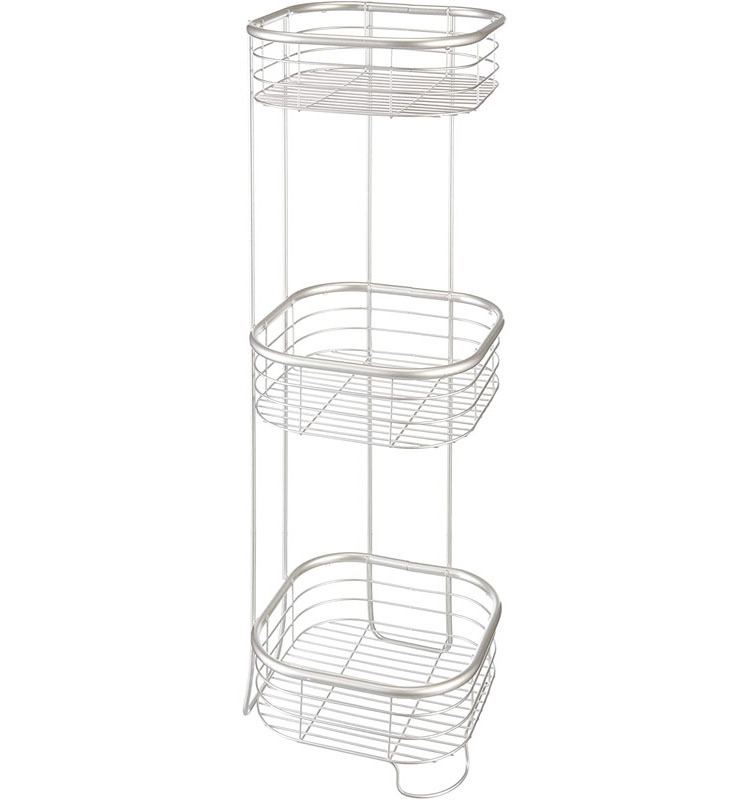 Indoor Bathroom Toilet Shampoo Conditioner Soap Bath Shelf Baskets Metal Wire Corner Standing Shower Caddy