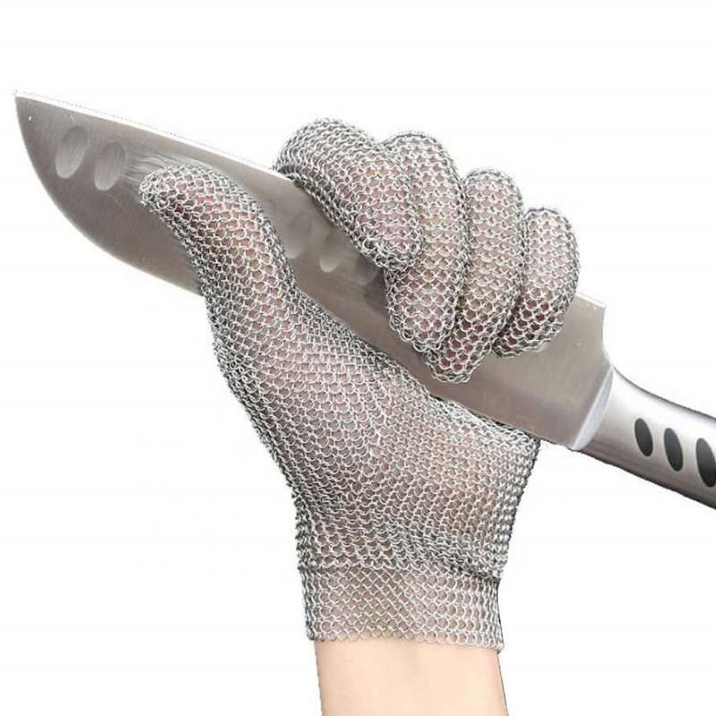 New Steel Safety Chain Armor Metal Mesh Protection Hands Cutting Stabbing Resistant Stainless Steel Mesh Butcher White Gloves