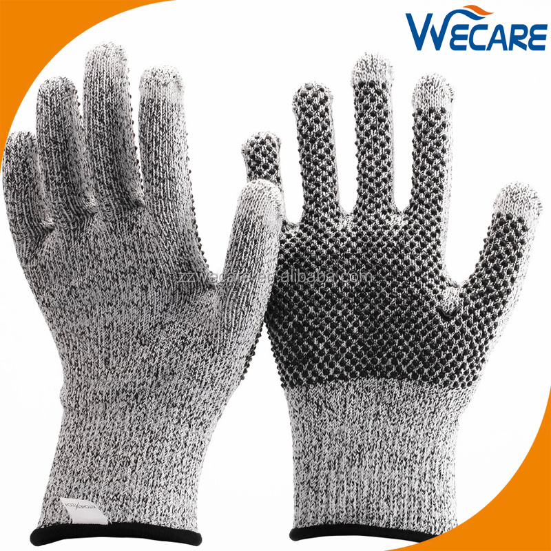 Certified HPPE Cut Resistant Grey Color Kitchen Meat Processing Gloves