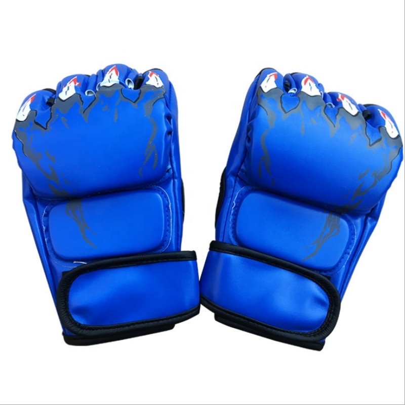 New Adult Sanda Fight Half Finger High Quality PU Taekwondo Points Finger Boxing Gloves