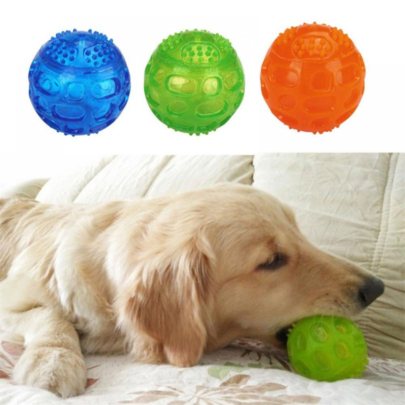 Durable Rubber Dog Squeaky Chew Ball Interactive Training Playing Pet Toy Balls