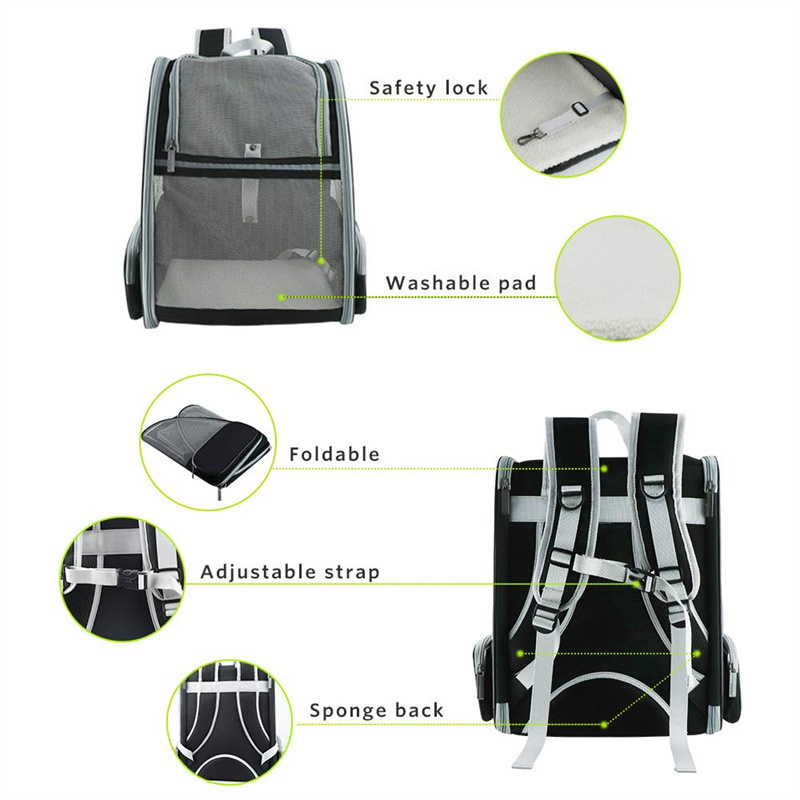 Ventilated Design Safety Straps Buckle Support Travel Hiking Walking  Outdoor Use Small Cats Dogs Pet Backpack Carrier