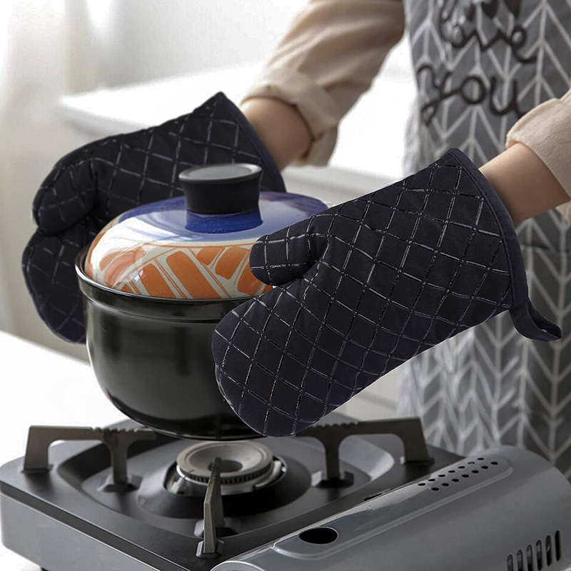 Non-Slip Surface Safe Cotton Lining BBQ Pot Holders Baking Cooking Kitchen Heat Resistant Oven Mitts