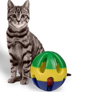 Kitten Jingle Bell Plastic Indoor Outdoor Interactive Rolling Cat Balls Toy With Bell