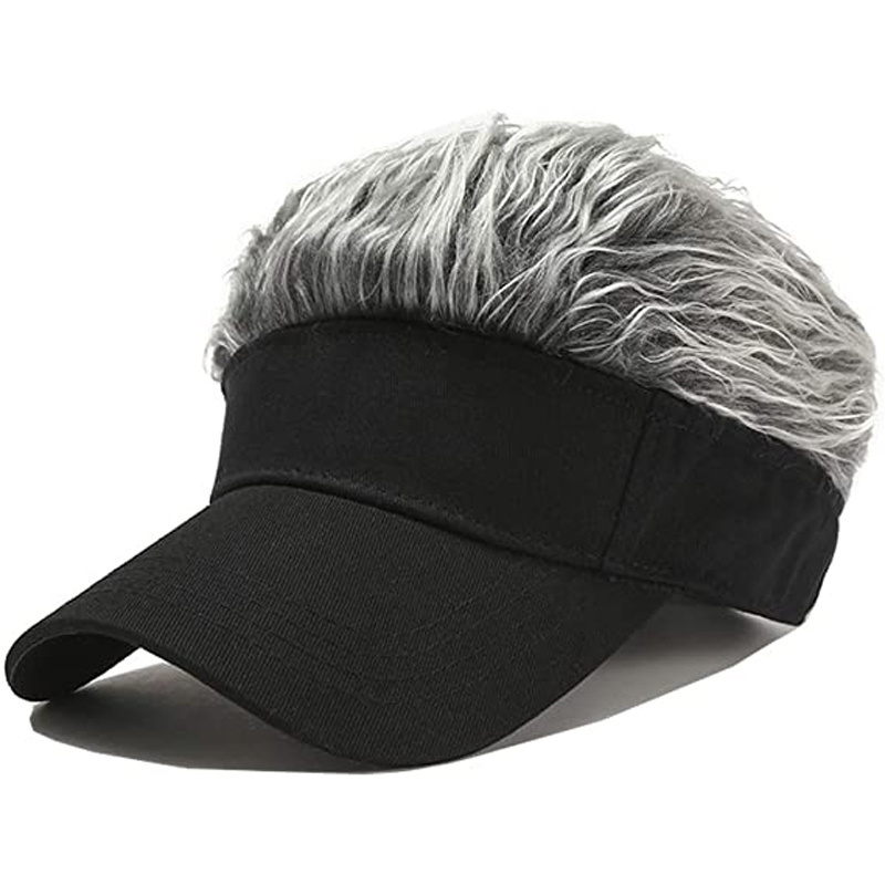 Adjustable Novelty Spiked Wigs Golf Caps Travel Beach Outdoor Sports Shopping Men Wig Hair Visor Sun Baseball Hats