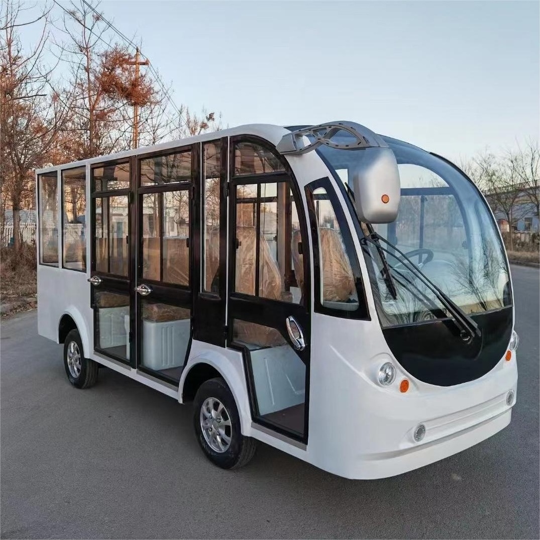 Solar Luxury Electric Vehicle Passenger Van Shuttle Bus Garden Utility Vehicles with 8 11 14 17 23 Seats