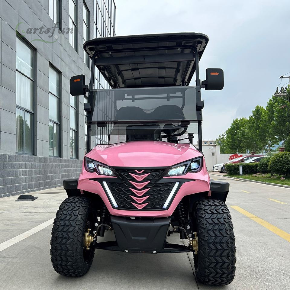 Pink 6 seats golf cart with battery golf carts for sale