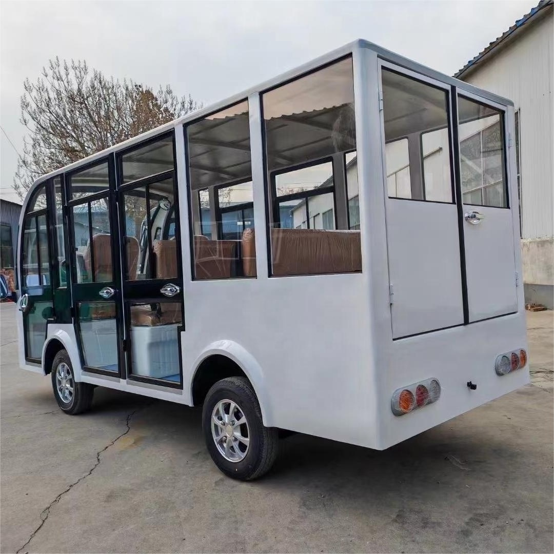 Solar Luxury Electric Vehicle Passenger Van Shuttle Bus Garden Utility Vehicles with 8 11 14 17 23 Seats