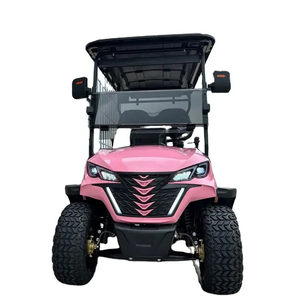 Pink 6 seats golf cart with battery golf carts for sale