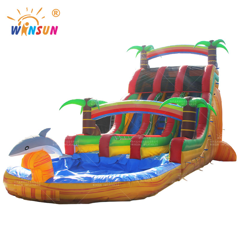 Inflatable Water Slide With Pool  giant inflatable water slide for adult