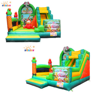 Fashion Popular Animal World Inflatable Combo Jumping Castle Bounce House For Kids Adults