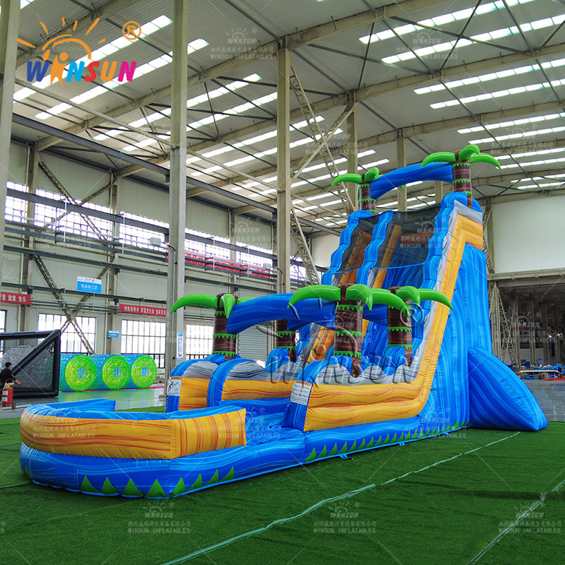 WINSUN  Large-scale Inflatable Trampolines Waterslide Inflatable Water Slide 20ft Tropical Inflatable Slide With Pool