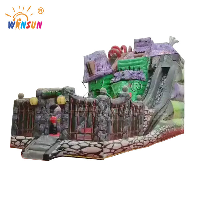 The Spooky Mansion  bouncers jumping castles dry slide inflatable Halloween theme inflatable slide jumping castle