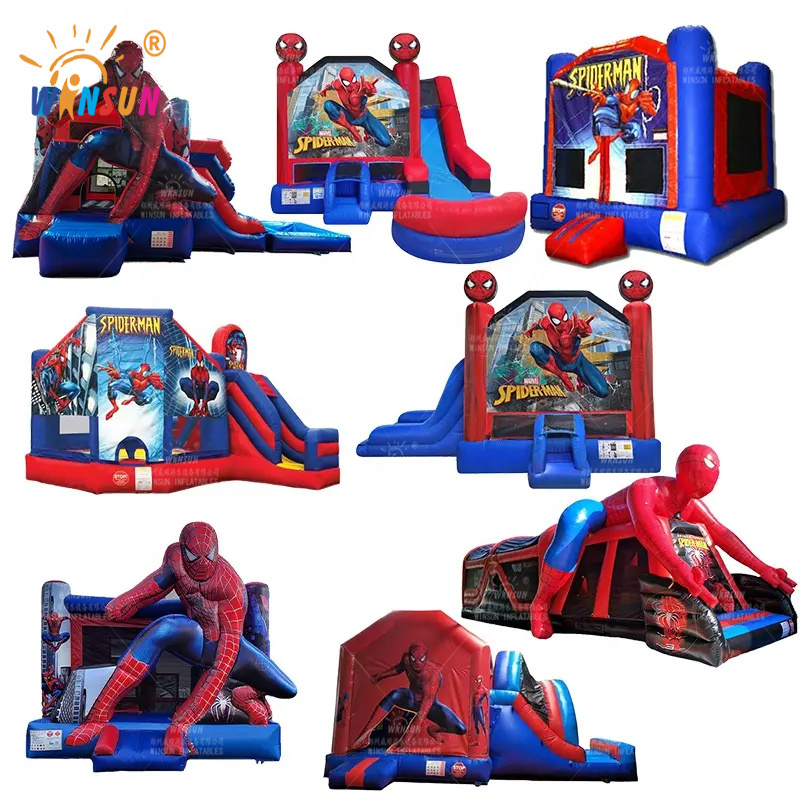 New design spiderman bouncy inflatable castle inflatable bouncer bouncy jumping castle inflatable spiderman bounce house