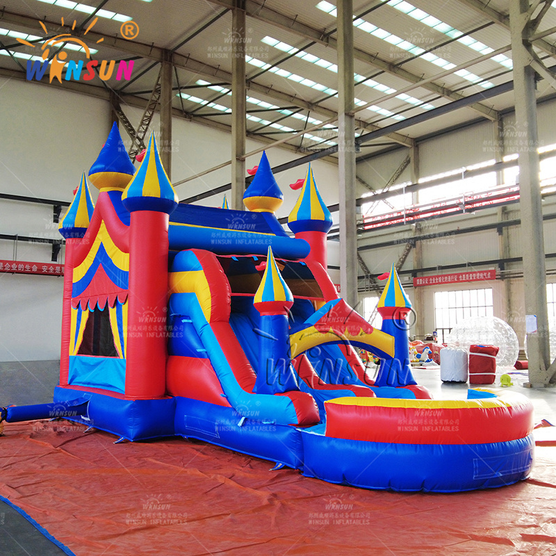 Commercial Inflatable Kids Jumping Toys Happy Time Carnival Bounce House inflatable With Slide For Party