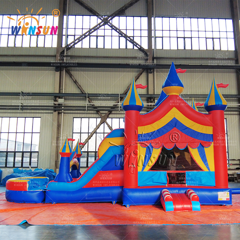 Commercial Inflatable Kids Jumping Toys Happy Time Carnival Bounce House inflatable With Slide For Party