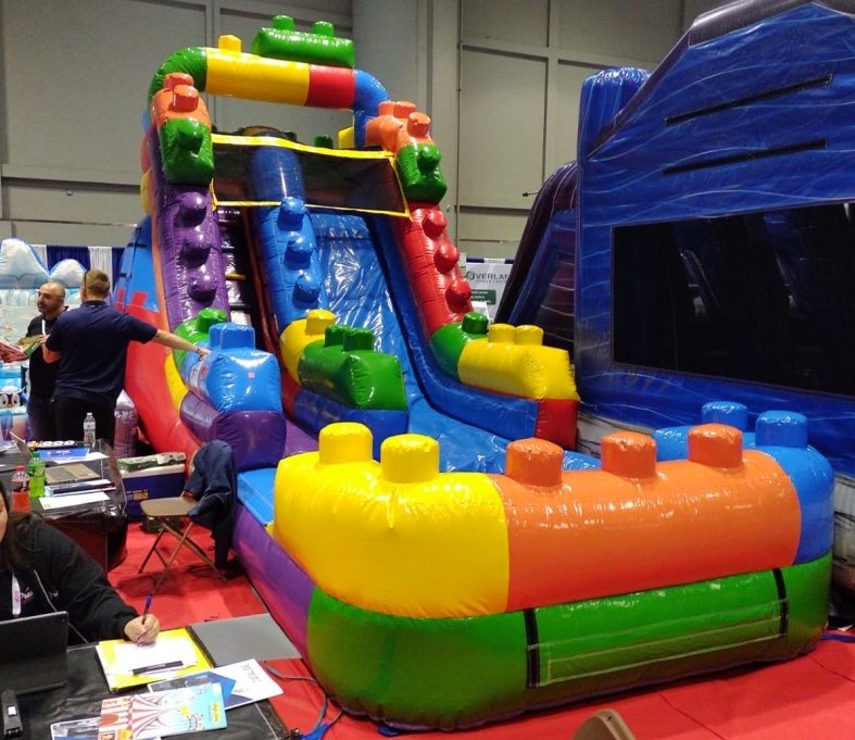 18 Ft Megablock Slide Inflatable water slide with pool for rental