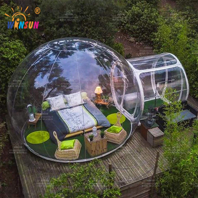 Inflatable Glamping Tent Luxury Hotel inflatable Bubble tent For Camping inflatable Bubble Tent With Bathroom And Tunnel