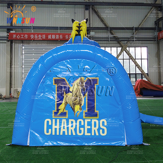 New design football tunnel inflatable inflatable horse  head tunnel inflatable sport tunnel rental