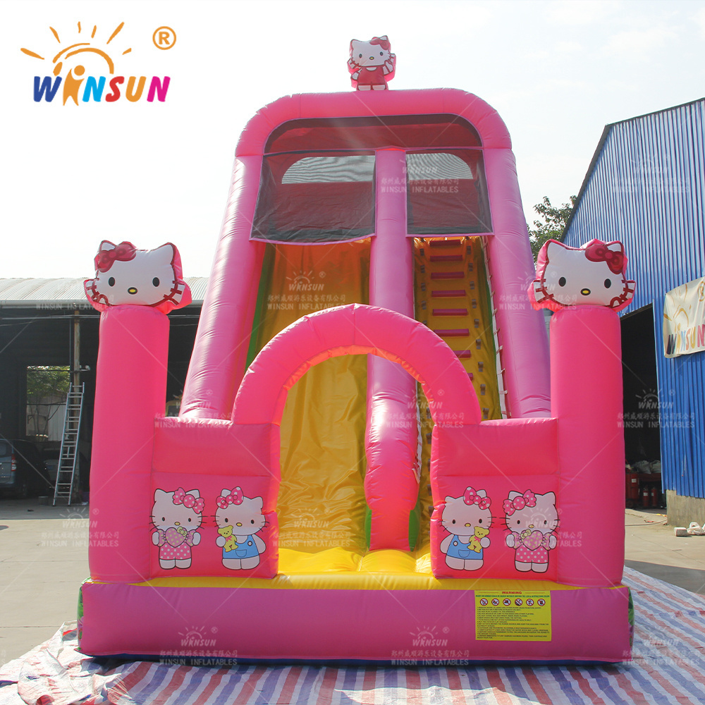 Hot Sale Commercial cartoon cat Inflatable Bouncer Jumping Bouncy Castle with Slide kids jumping castle