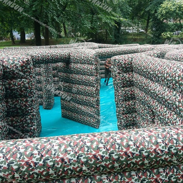 Camouflage Inflatable Laser Tag Arena, inflatable paintball shooting games wall,  paintball bunker for Real Life CS Game