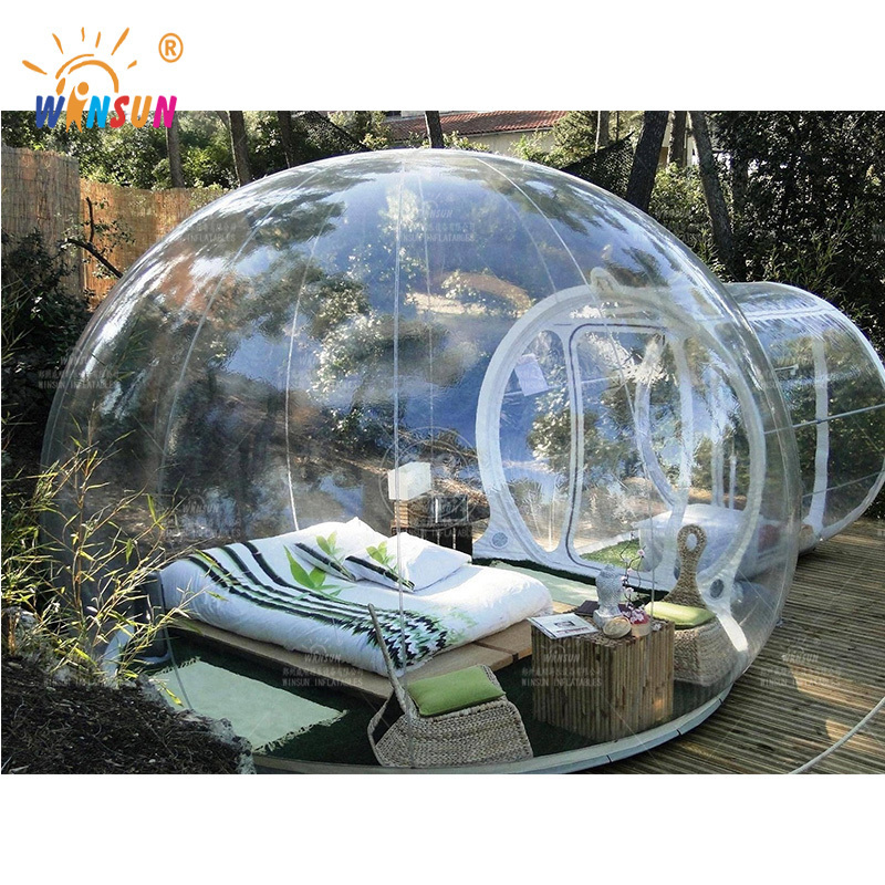 Inflatable Glamping Tent Luxury Hotel inflatable Bubble tent For Camping inflatable Bubble Tent With Bathroom And Tunnel