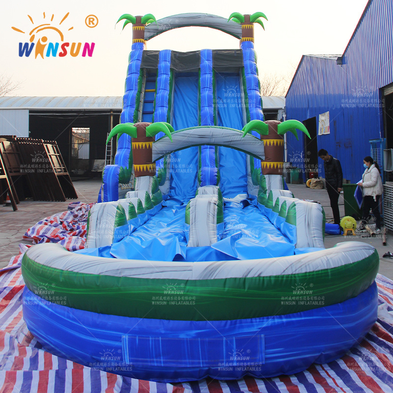 WINSUN inflatable bounce house water slide 22 Ft Palm Tree Giant Inflatable Water Slide  inflatable slide the city