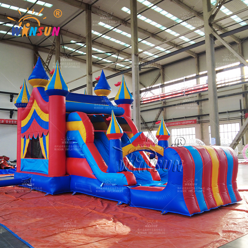 Commercial Inflatable Kids Jumping Toys Happy Time Carnival Bounce House inflatable With Slide For Party