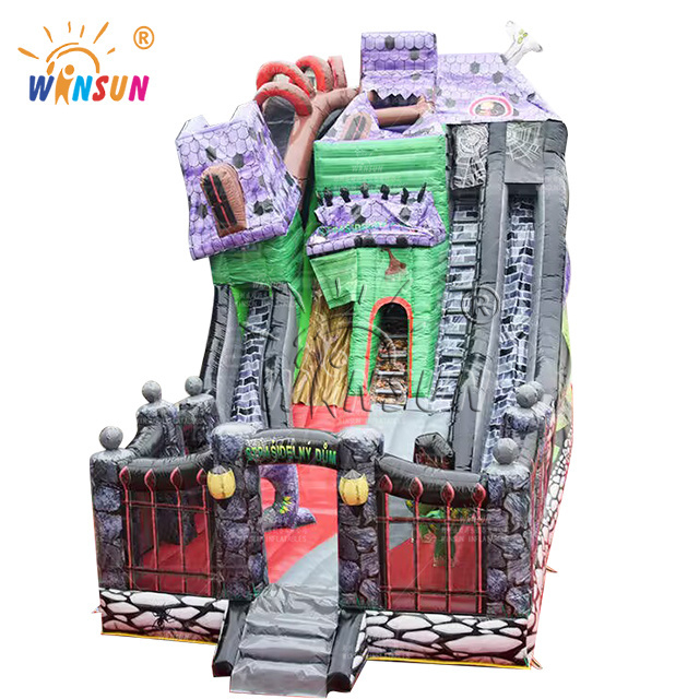 The Spooky Mansion  bouncers jumping castles dry slide inflatable Halloween theme inflatable slide jumping castle