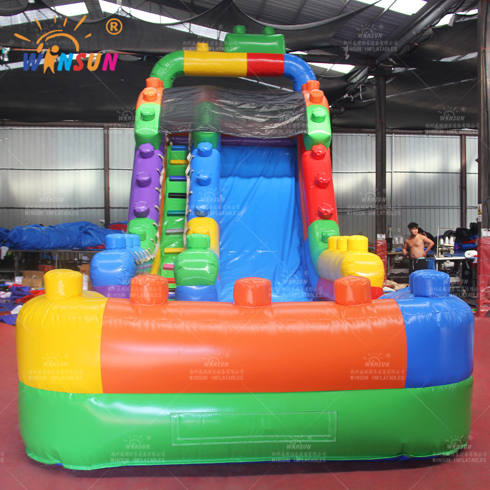 18 Ft Megablock Slide Inflatable water slide with pool for rental