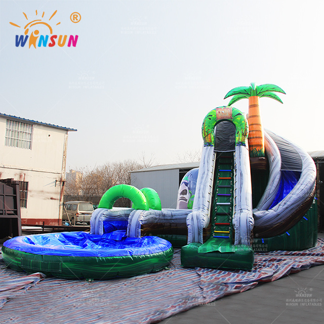 volcano adult commercial inflable combo bouncer marble tropical waterslide bounce house inflatable water slide