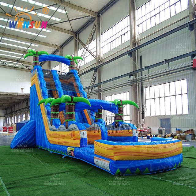 volcano adult commercial inflable combo bouncer marble tropical waterslide bounce house inflatable dual water slide  city