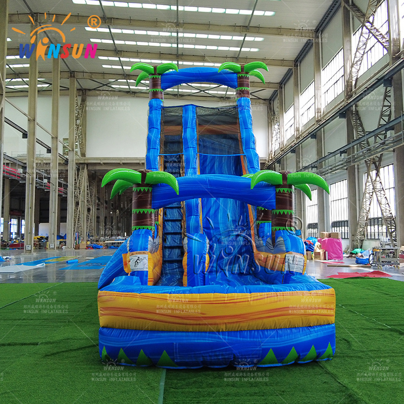 WINSUN  Large-scale Inflatable Trampolines Waterslide Inflatable Water Slide 20ft Tropical Inflatable Slide With Pool