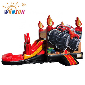 New design commercial jumping castle giant inflatable monster truck bounce house combo