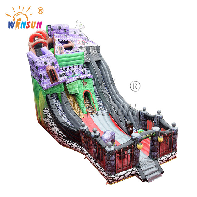 The Spooky Mansion  bouncers jumping castles dry slide inflatable Halloween theme inflatable slide jumping castle