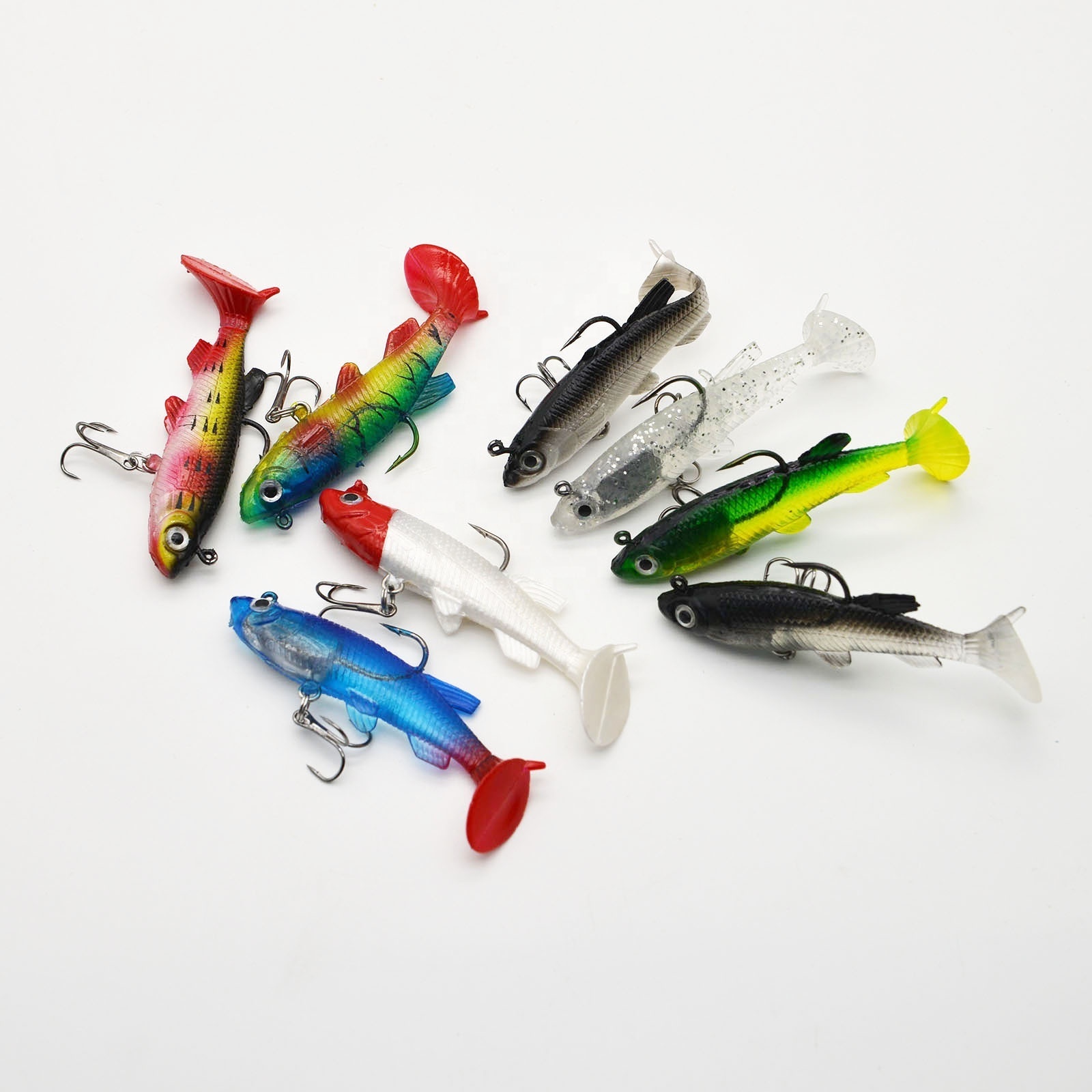 Hot Selling Fishing Tackle,  80mm 14g Shad Soft Plastic Swim Baits Fishing Bait Peche Leurre Bass Fishing Lures Soft  Bait