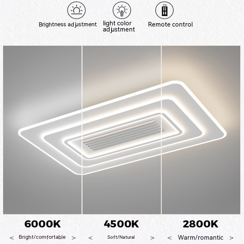 New Design Remote Control Bldc Bladeless Modern Square Led Ceiling Fan With Light