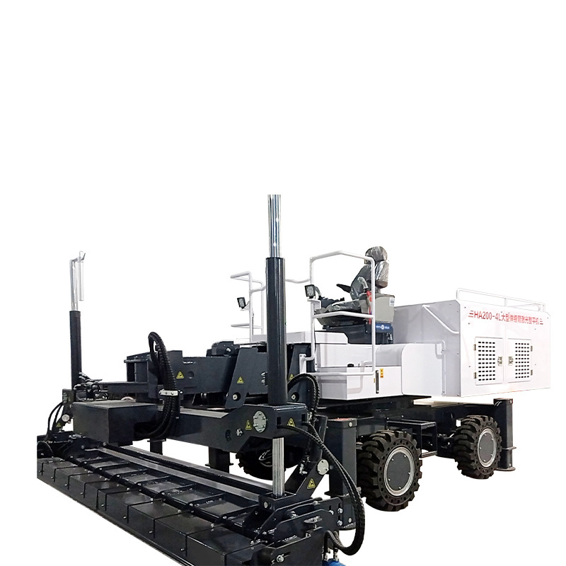 Fully Automatic 4 Wheels Laser Concrete Leveling Machine Self Leveling Screed Road Construction Machinery