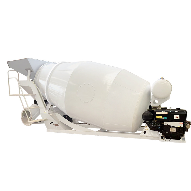 Mobile Type Concrete Mixer Truck With Pump Cement Mixing Tank Horizontal Electric Construction Cement Mixer