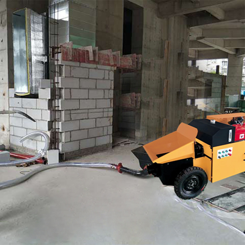 Small Trailer Concrete Pump Truck-mounted  Electric Diesel  Mortar Pump Portable Concrete Pumping