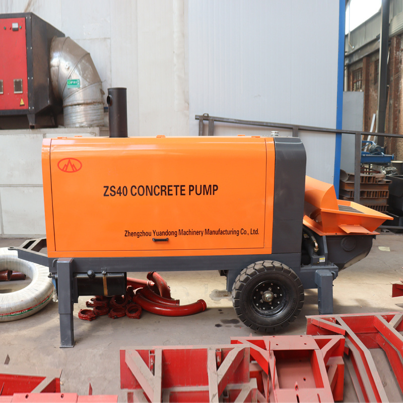 Small Trailer Concrete Pump Truck-mounted  Electric Diesel  Mortar Pump Portable Concrete Pumping