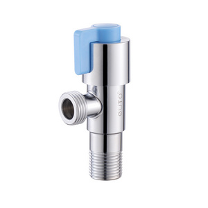 Chrome-plated wall-mounted toilet stop valve blue handle quickly opens bathroom 1/2 inch stainless steel angle valve