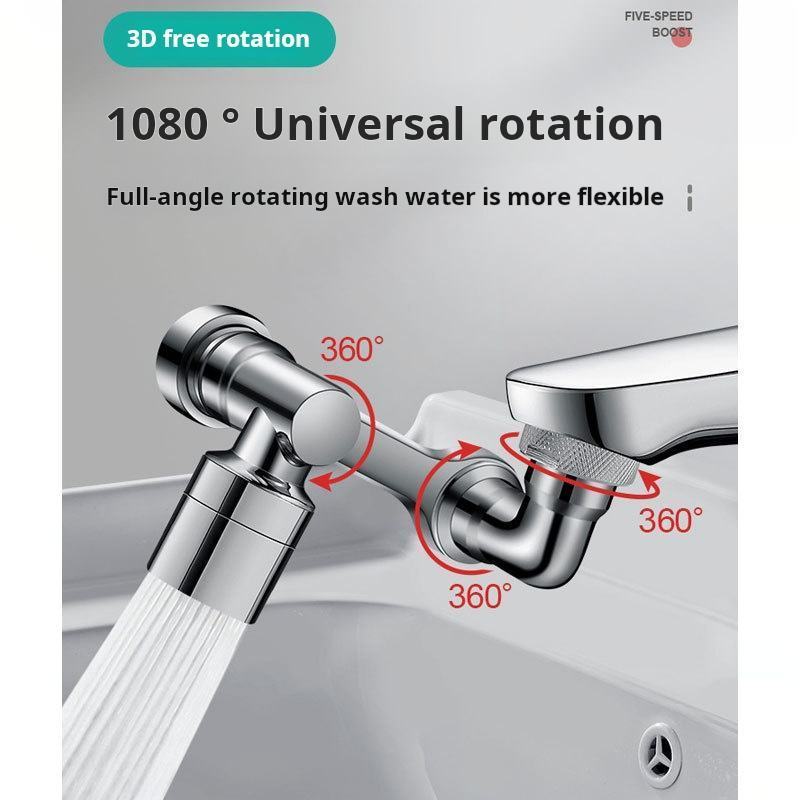 Multifunctional Extension Faucet 1080 Rotating Splash Filter Faucet Universal Angle Robotic Arm  Sprayer Head Nozzle