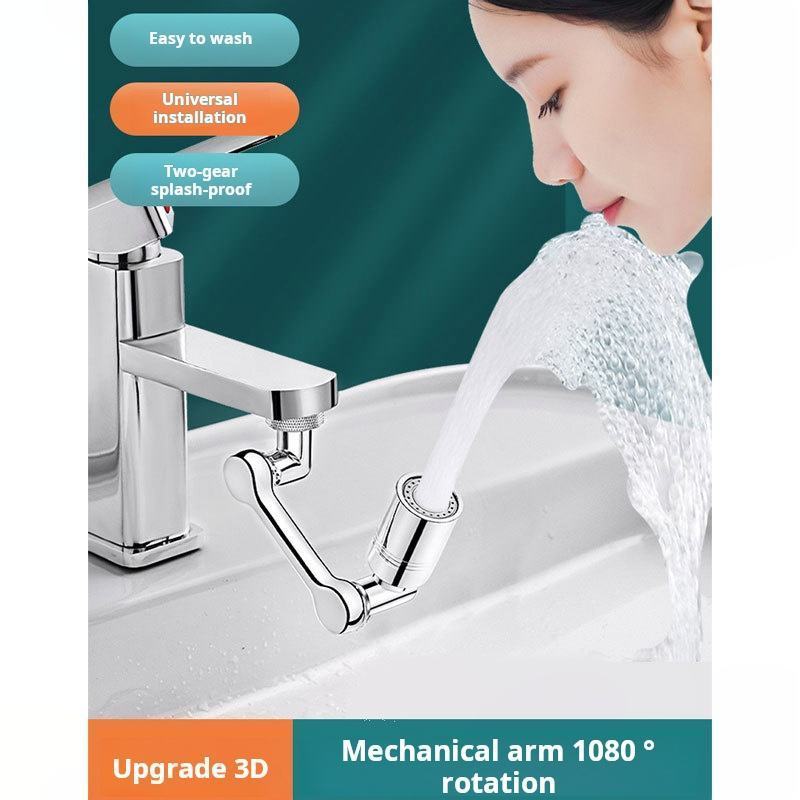 Multifunctional Extension Faucet 1080 Rotating Splash Filter Faucet Universal Angle Robotic Arm  Sprayer Head Nozzle